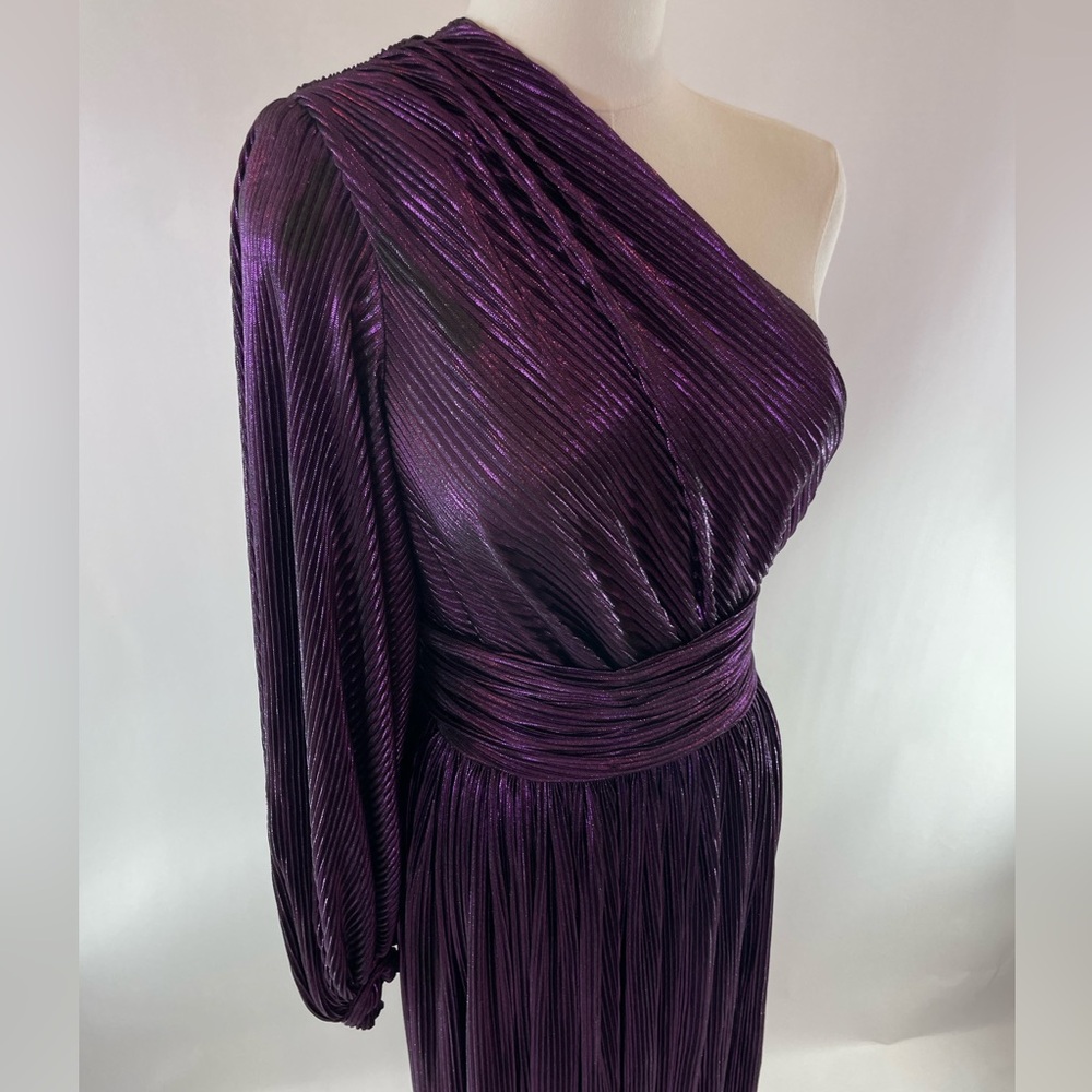 Bronx & Banco Purple Florence One Shoulder Maxi Grecian Gown, S (US 4) - Picture 14 of 15